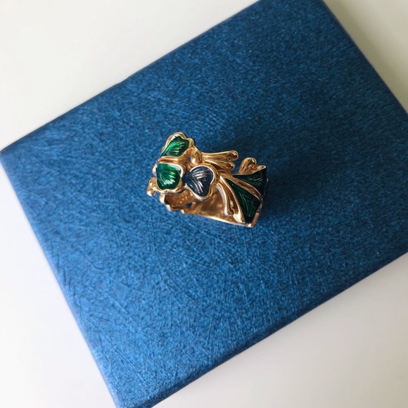 Ross-Simons Tropical Leaf Sterling 925 Gold Ring, Size 9 - Picture 13 of 14